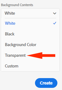 Create transparent background