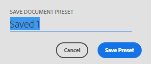 Save document preset