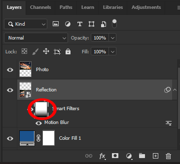 Click on Smart Filter's layer mask thumbnail.