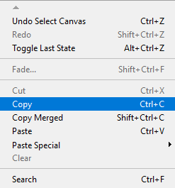 Edit> Copy