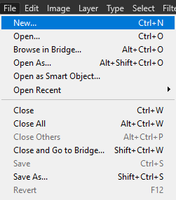 File > New
