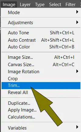 Choose Trim from the Image menu