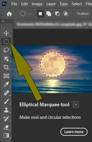 Select the Elliptical Marquee Tool