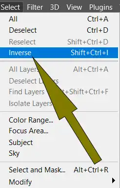 Choose Inverse from Select menu